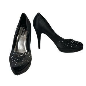 White House Black Market Black Rhinestones Stiletto Platform Heels